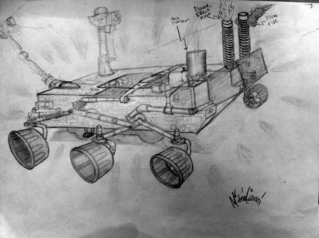 Mars Rover Art Car Concept Sketch